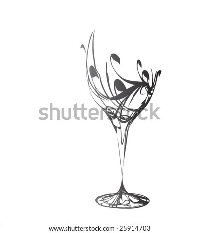 wine glasses clipart. The stylized wine glass