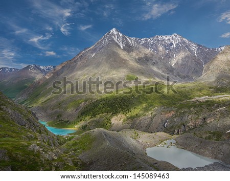 Mountain lake, West Siberia, Altai mountains, Chuya ridge.