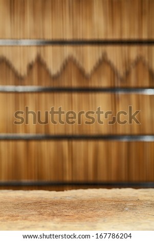 Wooden on bamboo screen background (Still life)