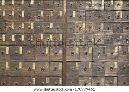 Antique medicine cupboard texture