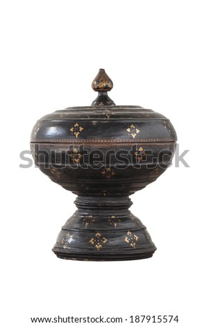 Antique lacquer wares isolated on white background