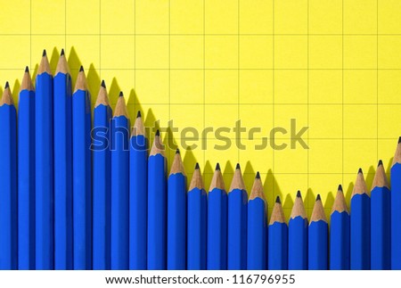 Blue pencils. Usually we use pencils to draw a graph but sometimes the pencils can draw a graph by themselves.