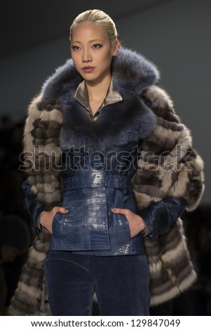 NEW YORK - FEBRUARY 12: Models perform at Dennis Basso Show for Fall/Winter 2013 Collection during Mercedes-Benz Fashion Week on February 12, 2013 in New York