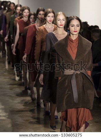 NEW YORK FEBRUARY 7 Models are walking the runaway at Costello Tagliapietra Show for Fall Winter 2013 Collection during Mercedes-Benz Fashion Week on February 7 2013 in New York NEW YORK FEBRUARY 7 Models are walking the runaway at Costello Tagliapietra Show for Fall Winter 2013 Collection during Mercedes-Benz Fashion Week on February 7 2013 in New York