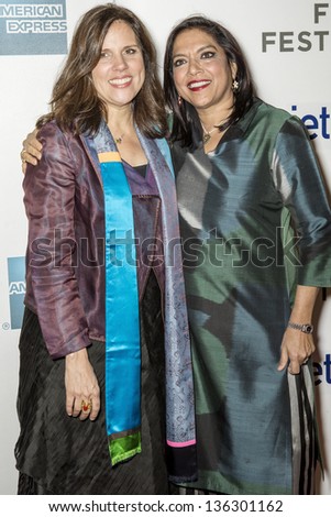 NEW YORK - APRIL 22: Director Mira Nair and film producer Lydia Dean attend World Premiere of 