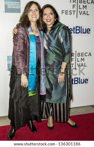 NEW YORK - APRIL 22: Director Mira Nair and film producer Lydia Dean attend World Premiere of \