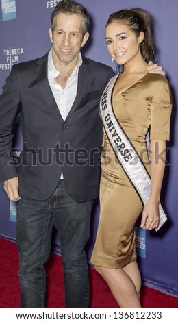 NEW YORK - APRIL 24: Designer Kenneth Cole and Miss Universe Olivia Culpo attends World Premiere of 
