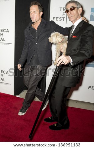 NEW YORK - APRIL 27: Dean Winters, Richard Belzer and his dog Bebe attends the closing night screening of \'The King of Comedy\'  during the 2013 Tribeca Film Festival on April 27, 2013 in New York