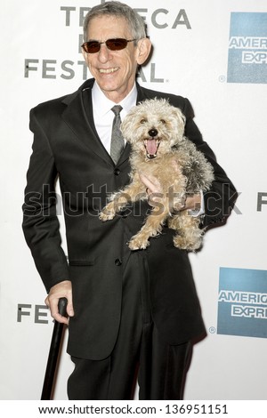 NEW YORK - APRIL 27: Actor Richard Belzer and his dog Bebe attend the closing night screening of 'The King of Comedy'  during the 2013 Tribeca Film Festival on April 27, 2013 in New York