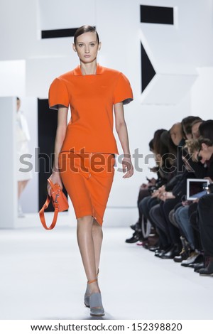 New York - February 09: A Model Is Walking The Runaway At Lacoste Ready To Wear Fall/Winter 2013-2014 Fashion Show During Mercedes-Benz Fashion Week On February 09, 2013 In New York
