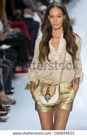 NEW YORK SEPTEMBER 08 Joan Smalls is walking the runway at Diane Von Furstenberg Collection for Spring Summer 2014 fashion show during Mercedes-Benz Fashion Week on SEPTEMBER 08 2013 in New York NEW YORK SEPTEMBER 08 Joan Smalls is walking the runway at Diane Von Furstenberg Collection for Spring Summer 2014 fashion show during Mercedes-Benz Fashion Week on SEPTEMBER 08 2013 in New York