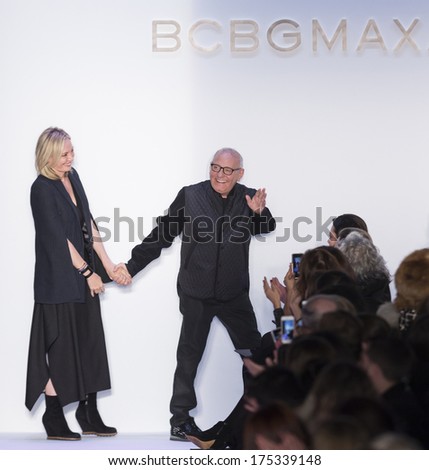 NEW YORK - FEBRUARY 06 2014: Max and Lubov Azria walk the runway during the BCBG Max Azria fall 2014 fashion show at New York Mercedes - Benz Fashion Week