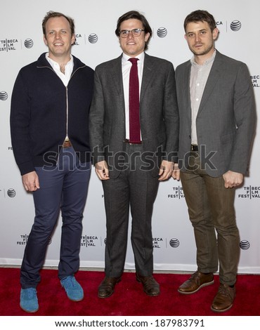 NEW YORK, NY - APRIL 17: (L-R) Producer Luca Borghese, director Lou Howe and producer Ben Howe attend the \'Gabriel\' Premiere during the 2014 Tribeca Film Festival at the SVA Theater