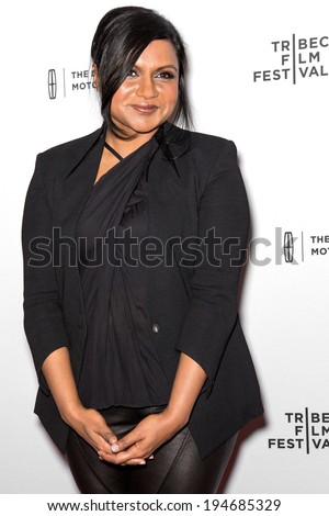 NEW YORK, NY - APRIL 18: Actress Mindy Kaling attends the \'Alex of Venice\' screening during the 2014 Tribeca Film Festival at SVA Theater