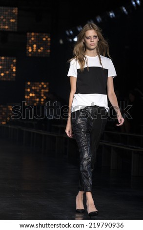 NEW YORK, NY - SEPTEMBER 09: Lexi Boling walks during rehearsal for the Diesel Black Gold Spring 2015 Collection show at Skylight at Moynihan Station