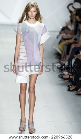 NEW YORK, NY - SEPTEMBER 6, 2014: Lexi Boling walks the runway at Lacoste Spring 2015 Collection at The Theater at Lincoln Center