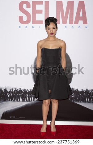 NEW YORK, NY - DECEMBER 14, 2014: Actress Grace Gealey attends the \'Selma\' New York Premiere at the Ziegfeld Theater