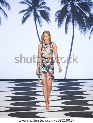 New York, NY - September 5, 2014: Heidi Mount walks the runway at Nicole Miller show during Mercedes-Benz Fashion Week Spring 2015 at The Salon at Lincoln Center