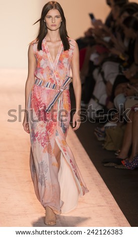 NEW YORK - SEPTEMBER 04 2014: Vasilisa Pavlova is walking the runway at BCBGMAXAZRIA Spring 2015 Ready-to-Wear Show during Mercedes-Benz Fashion Week at Lincoln Center