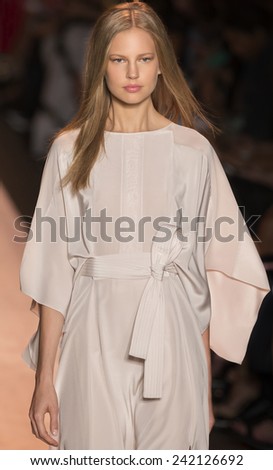 NEW YORK - SEPTEMBER 04 2014: Elisabeth Erm is walking the runway at BCBGMAXAZRIA Spring 2015 Ready-to-Wear Show during Mercedes-Benz Fashion Week at Lincoln Center