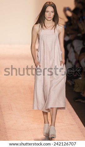 NEW YORK - SEPTEMBER 04 2014: Taya Ermoshkina is walking the runway at BCBGMAXAZRIA Spring 2015 Ready-to-Wear Show during Mercedes-Benz Fashion Week at Lincoln Center