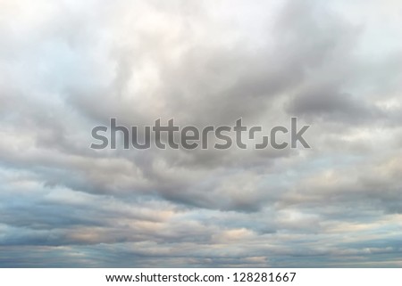 Beautiful river landscape in cloudy weather in summer