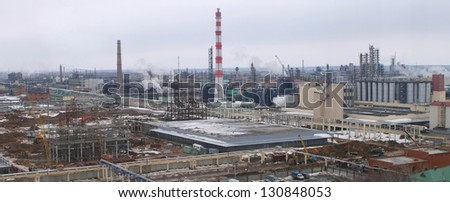 gloomy top view of the industrial zone