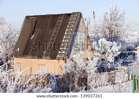simple but beautiful village house in winter