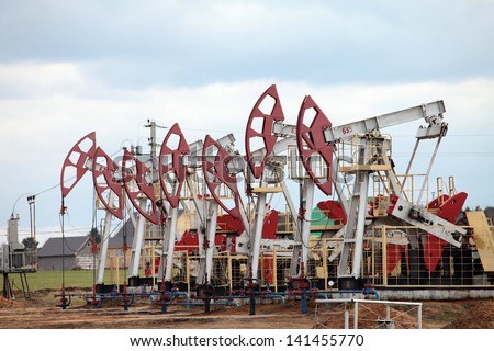 large and beautiful installation for oil extraction in Russia