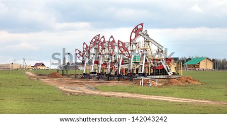 large and beautiful installation for oil extraction in Russia
