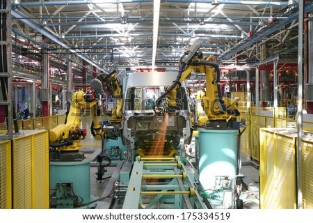 modern automated assembly line for cars