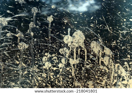 close-up texture isolated mud splashes by car in natural lighting