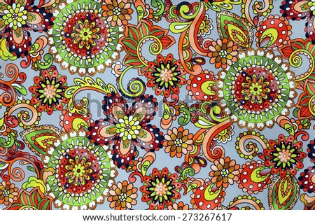 macro bright floral pattern on the fabric studio