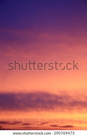 wonderful landscape sunset glow in the sky spring evening
