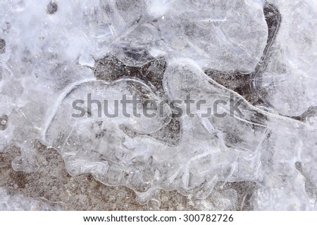 macro bizarre texture of ice and snow