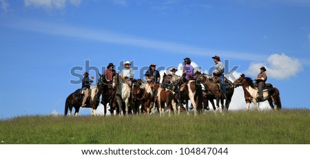 PASTERKA, POLAND  JUNE 08: Polish Cowboys - fans of westerns - the equestrian three-day rally by the Table Mountains in Poland organized by the stables in Nowa Ruda Overo 08,2012 in Pasterka, Poland.