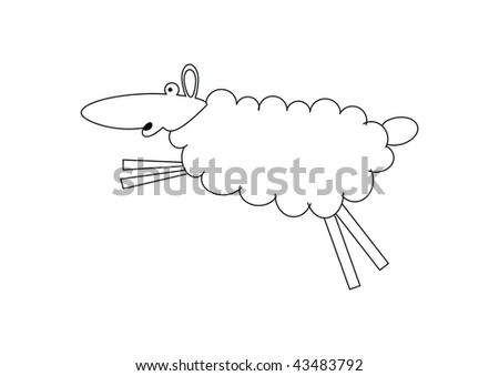 outlines of animals. outline. Cute farm animal.