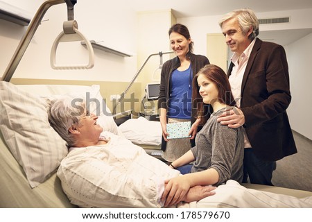 Hospital visit family with patient