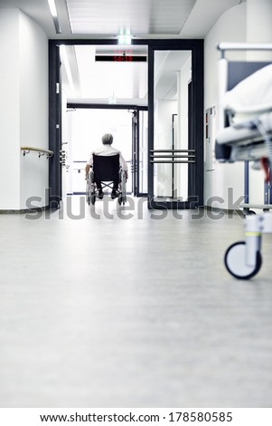 Wheelchair corridor hospital bed