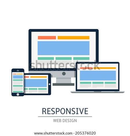 Fully responsive web design in electronic devices Vector eps10 illustration Fully responsive web design in electronic devices Vector eps10 illustration