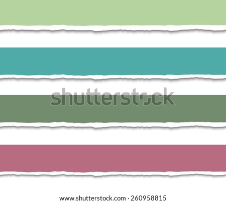 Set of 4 Torn paper pieces banners. Vector EPS10 illustration. Design elements - paper with ripped edges