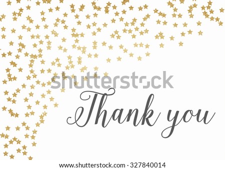 Thank you card with gold glitter detail