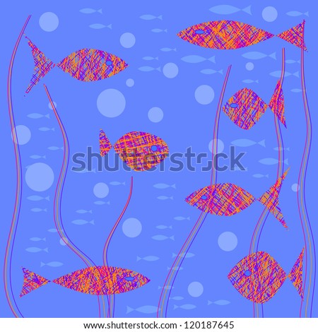 seamless abstract fishes