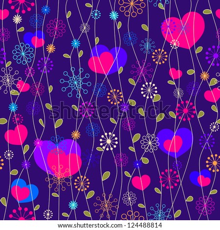 Seamless romantic floral background, rasterized vector. Vector file is also in my portfolio