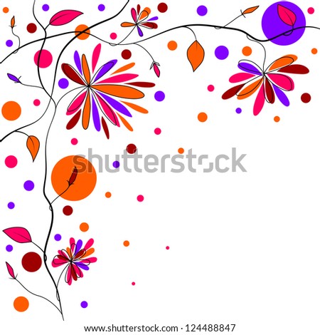 Floral background, rasterized vector. Vector file is also in my portfolio