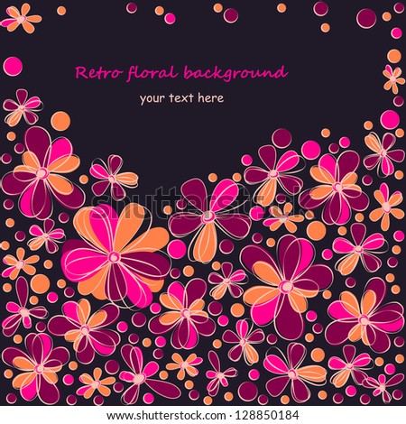 retro floral background, rasterized vector. You can find also vector file in my portfolio.