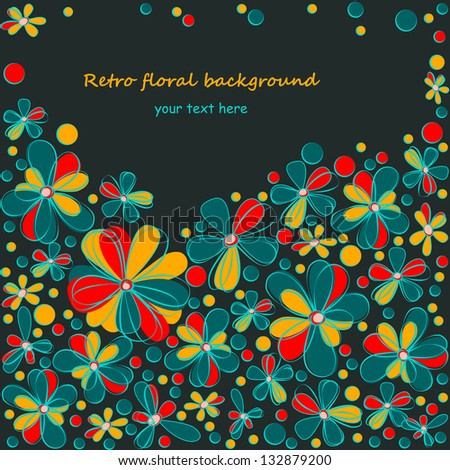 retro floral background, rasterized vector. Vector file is also available in my portfolio.