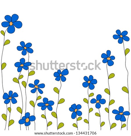 blue summer flowers, rasterized vector. Vector file is also in my portfolio.