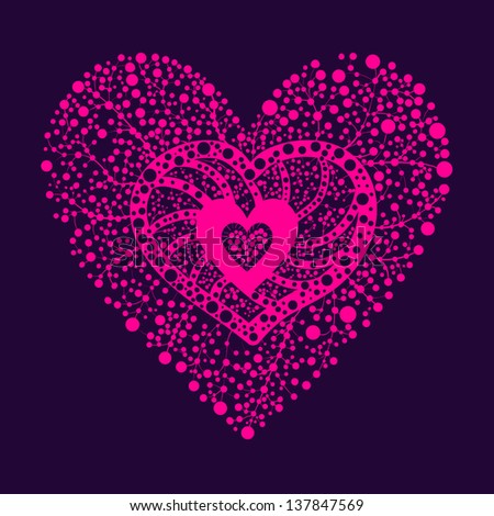 pink floral heart, rasterized vector. Vector file is also in my portfolio.