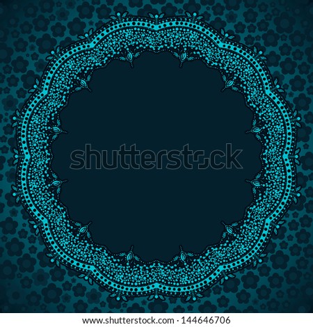 round frame on floral background, rasterized vector. Vector file is also available in my portfolio.